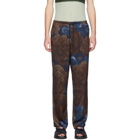 Dries Van Noten Navy and Brown Pieny Trousers