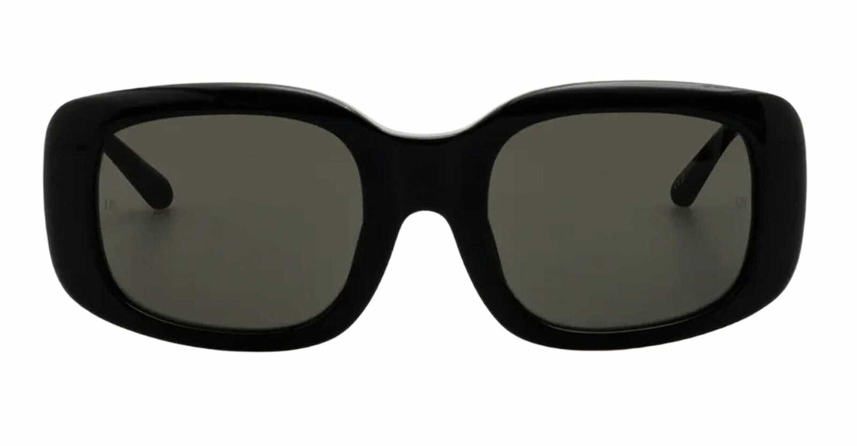 Linda Farrow Celeste - Black / Yellow Gold Sunglasses