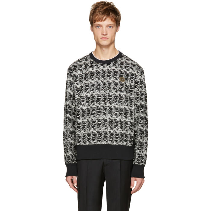Photo: Versace Black and White Textured Pullover