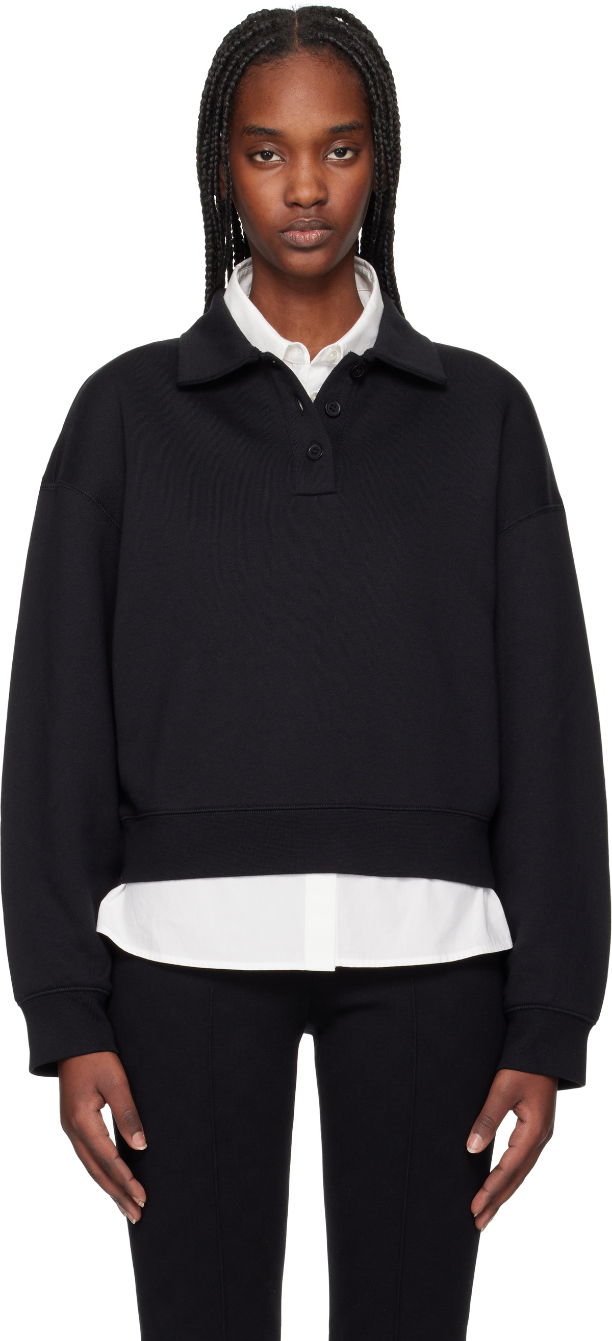 Filippa K Black Sweatshirt Polo