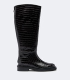 A.Emery Jude croc-effect leather knee-high boots