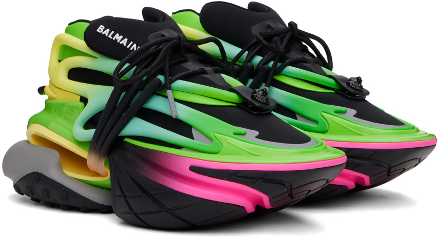 【関税&送料込み】Balmain Multi-Material Model Balmain Multicolor Unicorn Sneakers Balmain