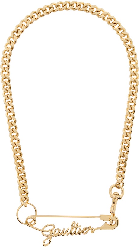 Photo: Jean Paul Gaultier Gold 'The Gaultier Safety Pin' Necklace