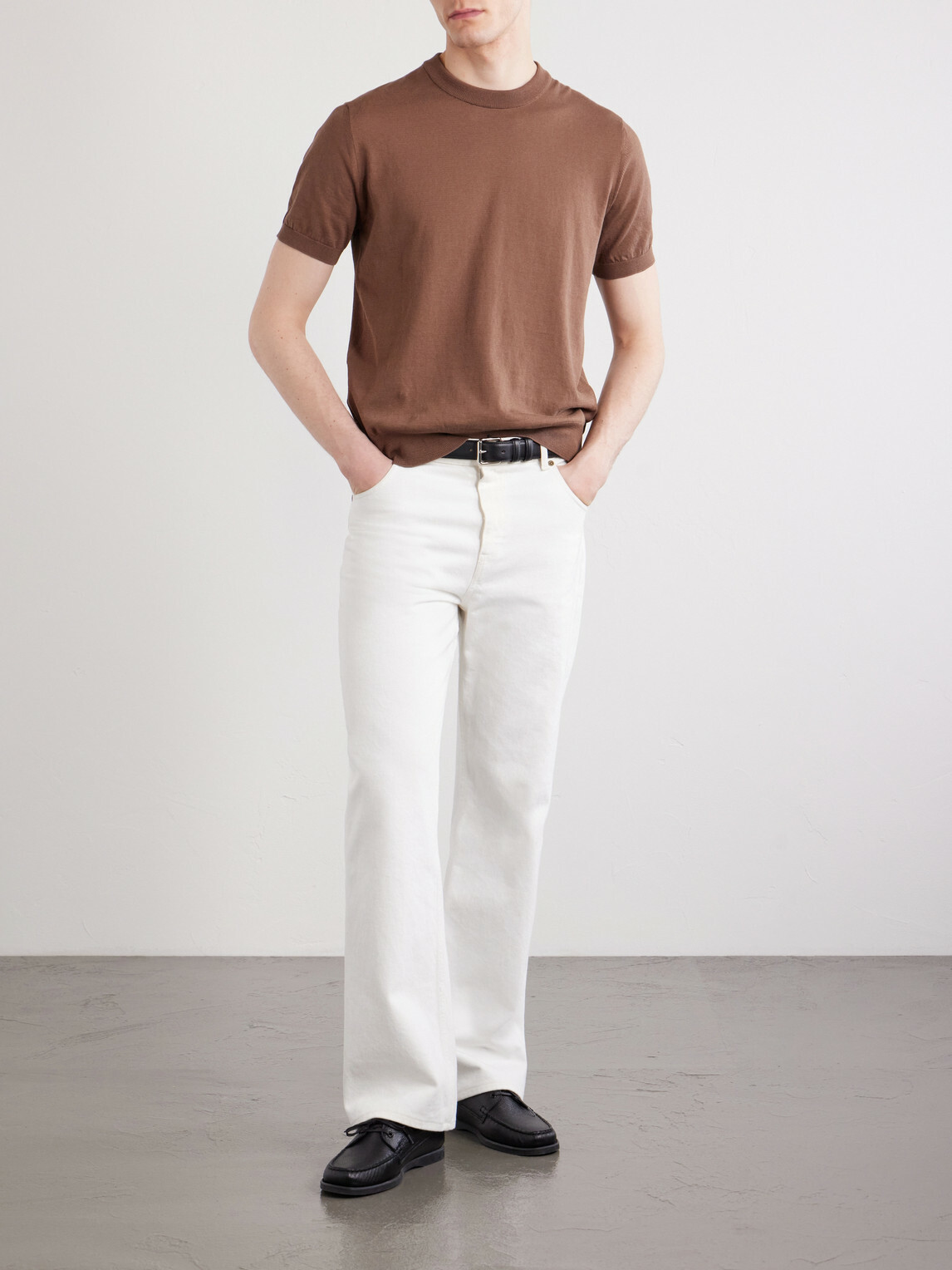 Brioni - Knitted Cotton T-Shirt - Brown