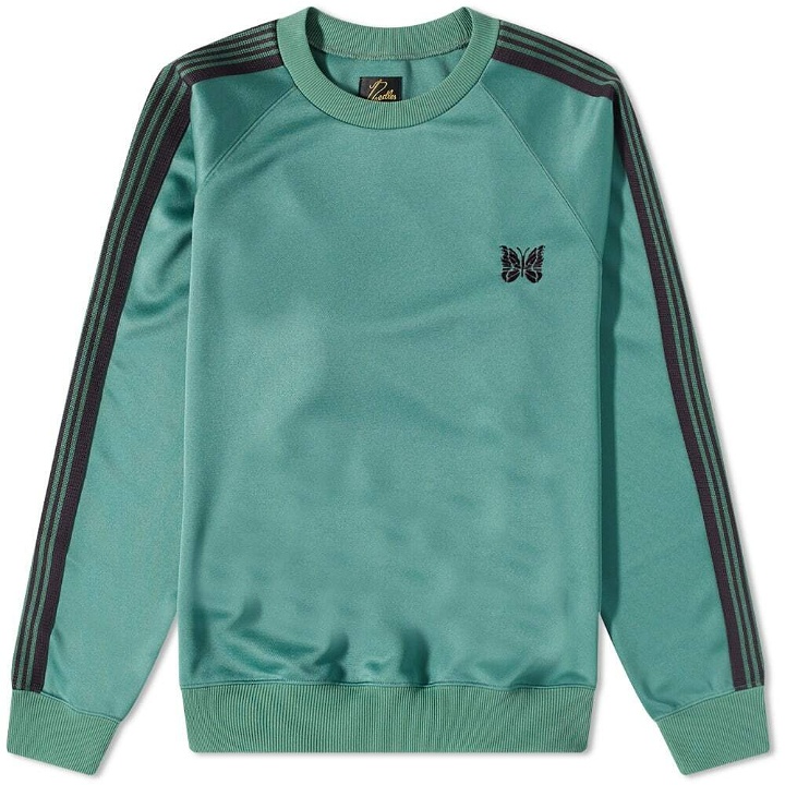 Photo: Needles Men's Poly Smooth Track Crew Sweat in Emerald
