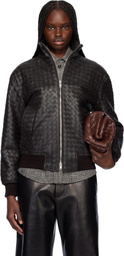 Bottega Veneta Brown Intrecciato Leather Jacket
