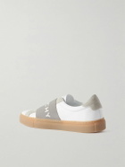 Givenchy - Urban Street Logo-Appliquéd Webbing and Suede-Trimmed Leather Slip-On Sneakers - White