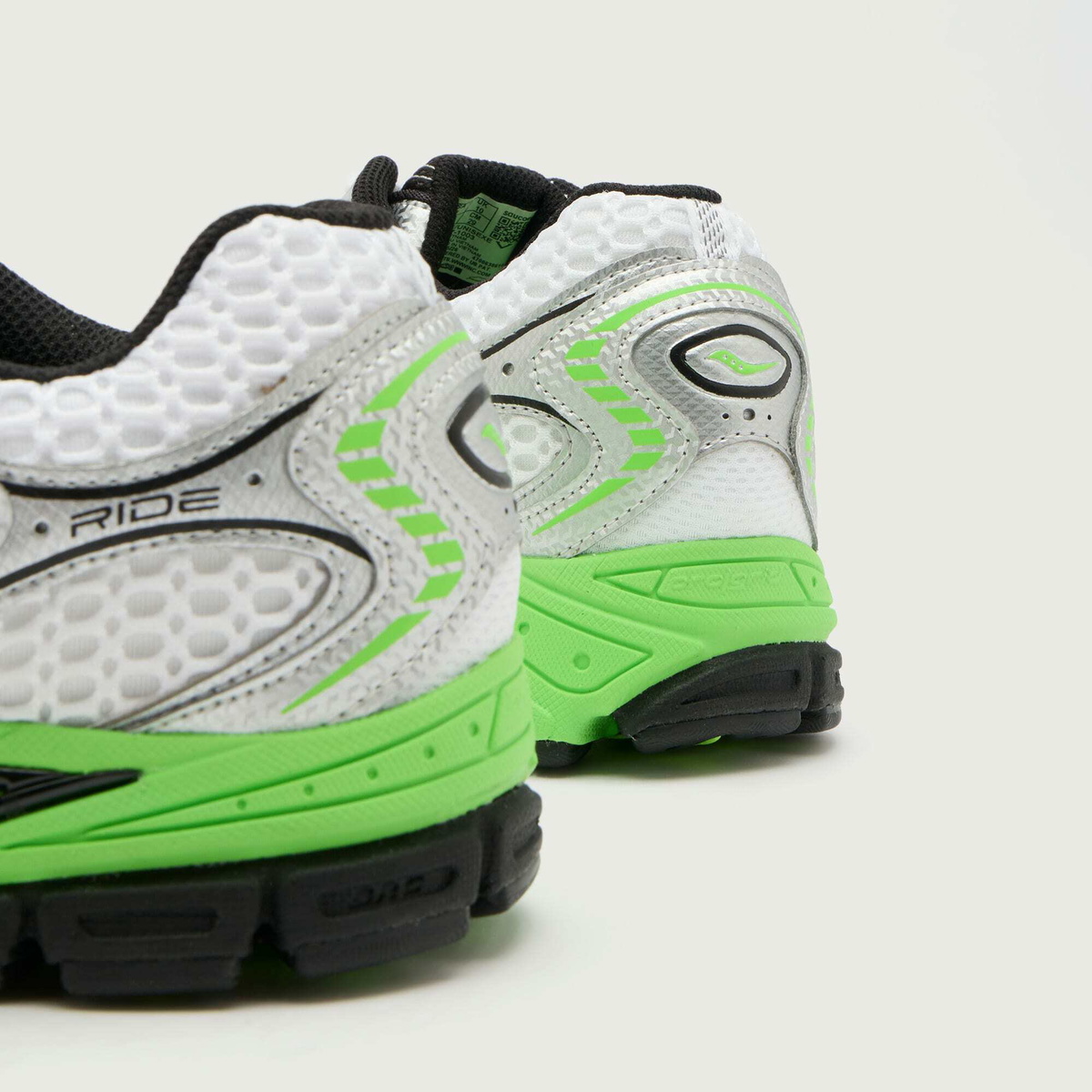 Saucony Men's Ride 1 Sneaker in White/Slime