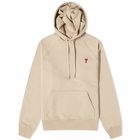 AMI Paris Men's Small A Heart Hoodie in Champagne