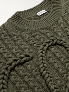 Loewe - Cable-Knit Wool Sweater - Green