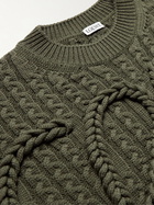 Loewe - Cable-Knit Wool Sweater - Green