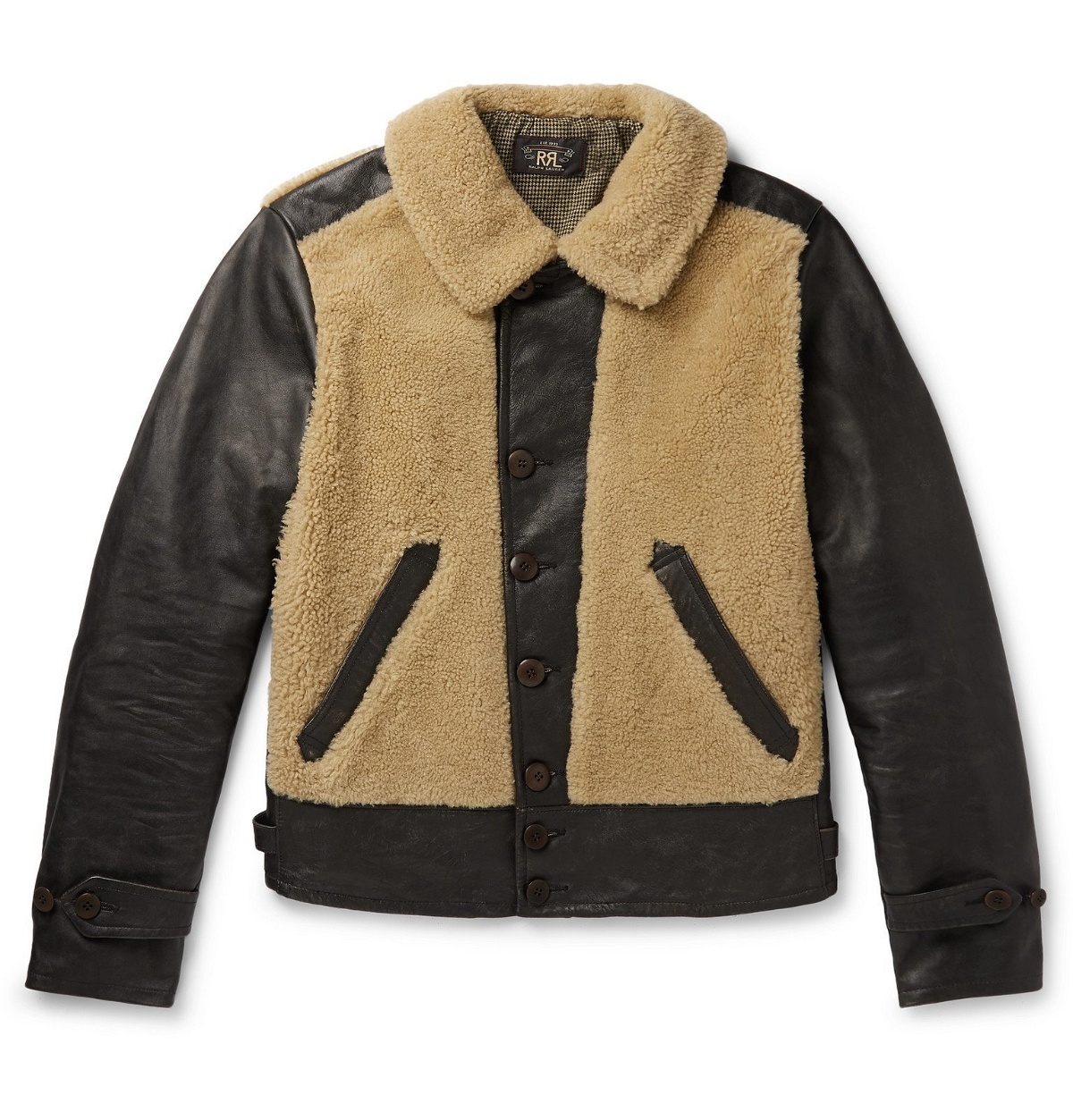 Photo: RRL - Shearling-Panelled Leather Jacket - Brown