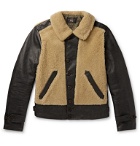 RRL - Shearling-Panelled Leather Jacket - Brown