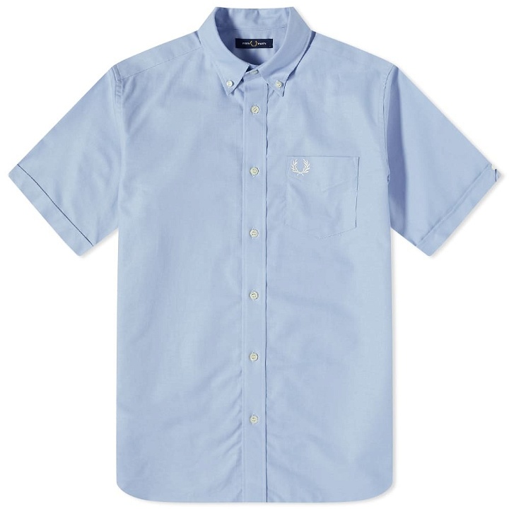 Photo: Fred Perry Authentic Men's Short Sleeve Oxford Shirt in Light Smoke