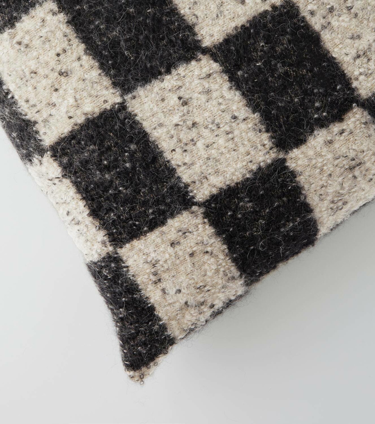 The House of Lyria Ronce checked wool-blend cushion