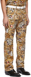 LU'U DAN SSENSE Exclusive Beige Leopard Collage Jeans