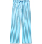 DEREK ROSE - Striped Cotton-Poplin Pyjama Trousers - Blue