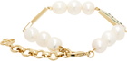 Casablanca Gold & White Laurel Pearl Bracelet