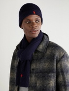 Polo Ralph Lauren - Logo-Embroidered Ribbed Wool Scarf and Beanie Set