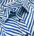 ACNE STUDIOS - Saipen Oversized Zebra-Print Satin Shirt - Blue