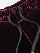 TOM FORD - Straight-Leg Pleated Velvet Sweatpants - Purple