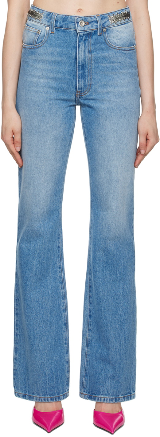 Paco Rabanne Blue Embellished Jeans Paco Rabanne