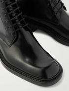 SAINT LAURENT - Ian Glossed-Leather Boots - Black