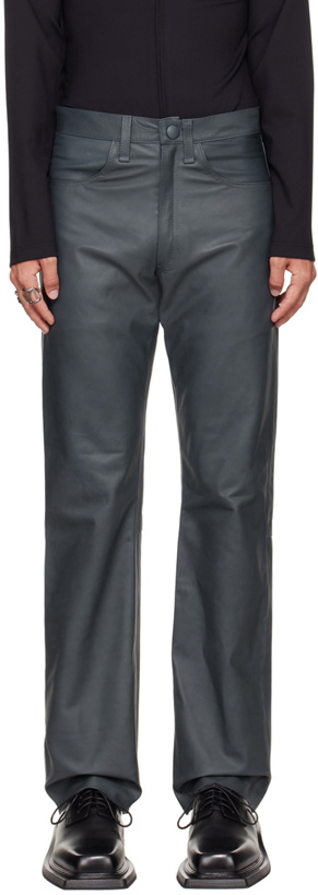 Photo: AARON ESH SSENSE Exclusive Gray Loose Leather Pants