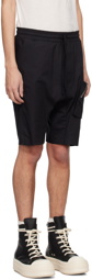 thom/krom Black Drop Crotch Shorts