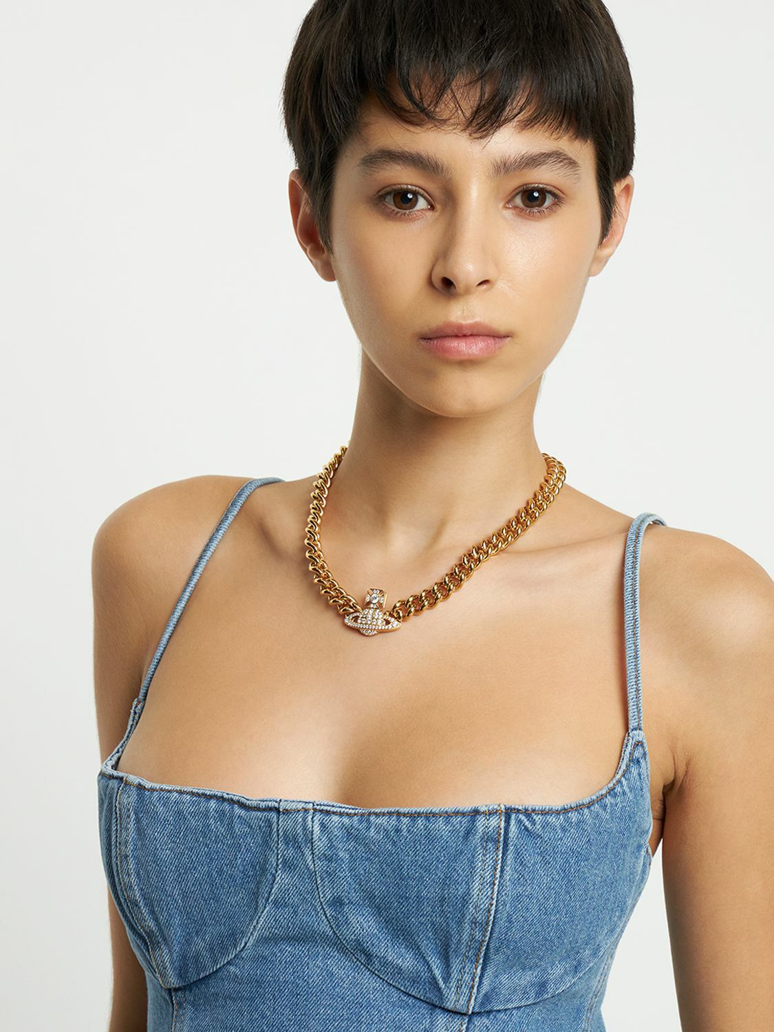 【Vivienne Westwood】Graziella small choker Graziella Small Choker in PLATINUM-WHITE-CZ | Vivienne Westwood®