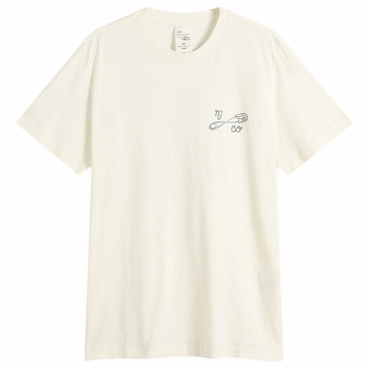 Nudie Jeans Co Men's Roy NJCO Pin T-Shirt in Chalk White