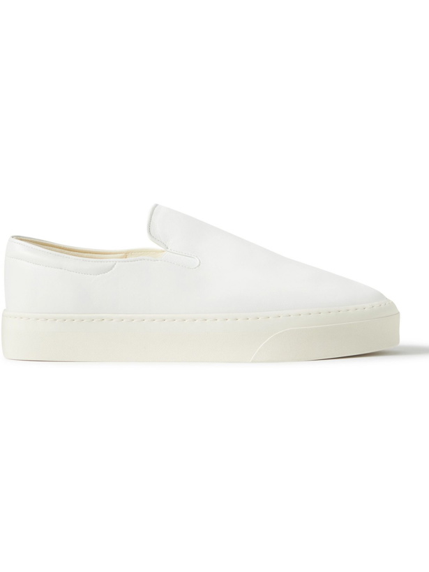 Photo: The Row - Dean Leather Slip-On Sneakers - White