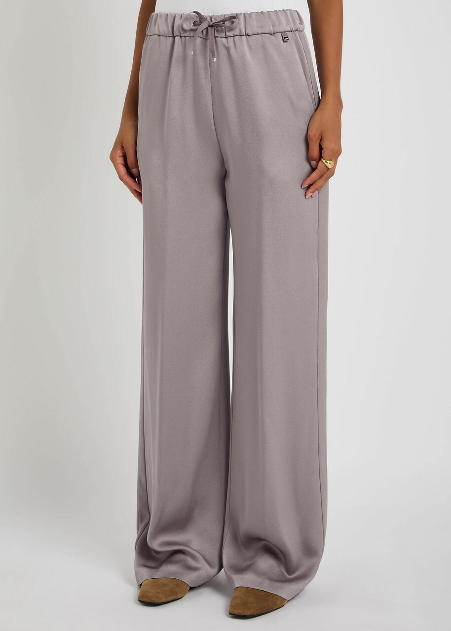 Herno Wide-leg Crepe de Chine Trousers Light Pink