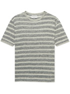 Officine Générale - Striped Linen T-Shirt - Gray