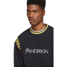 JW Anderson Navy Logo Varsity Sweatshirt