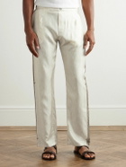 Etro - Slim-Fit Straight-Leg Printed Silk-Twill Trousers - Neutrals