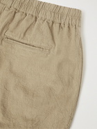 Folk - Crinkled Linen and Cotton-Blend Shorts - Brown