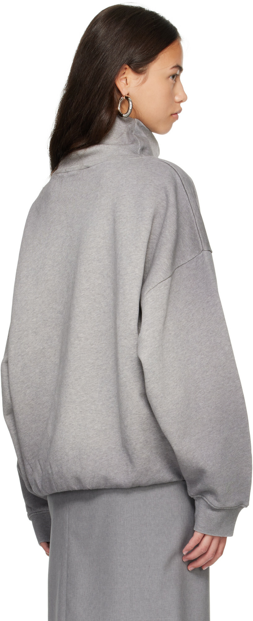 Acne Studios Gray Fleece Logo Sweatshirt