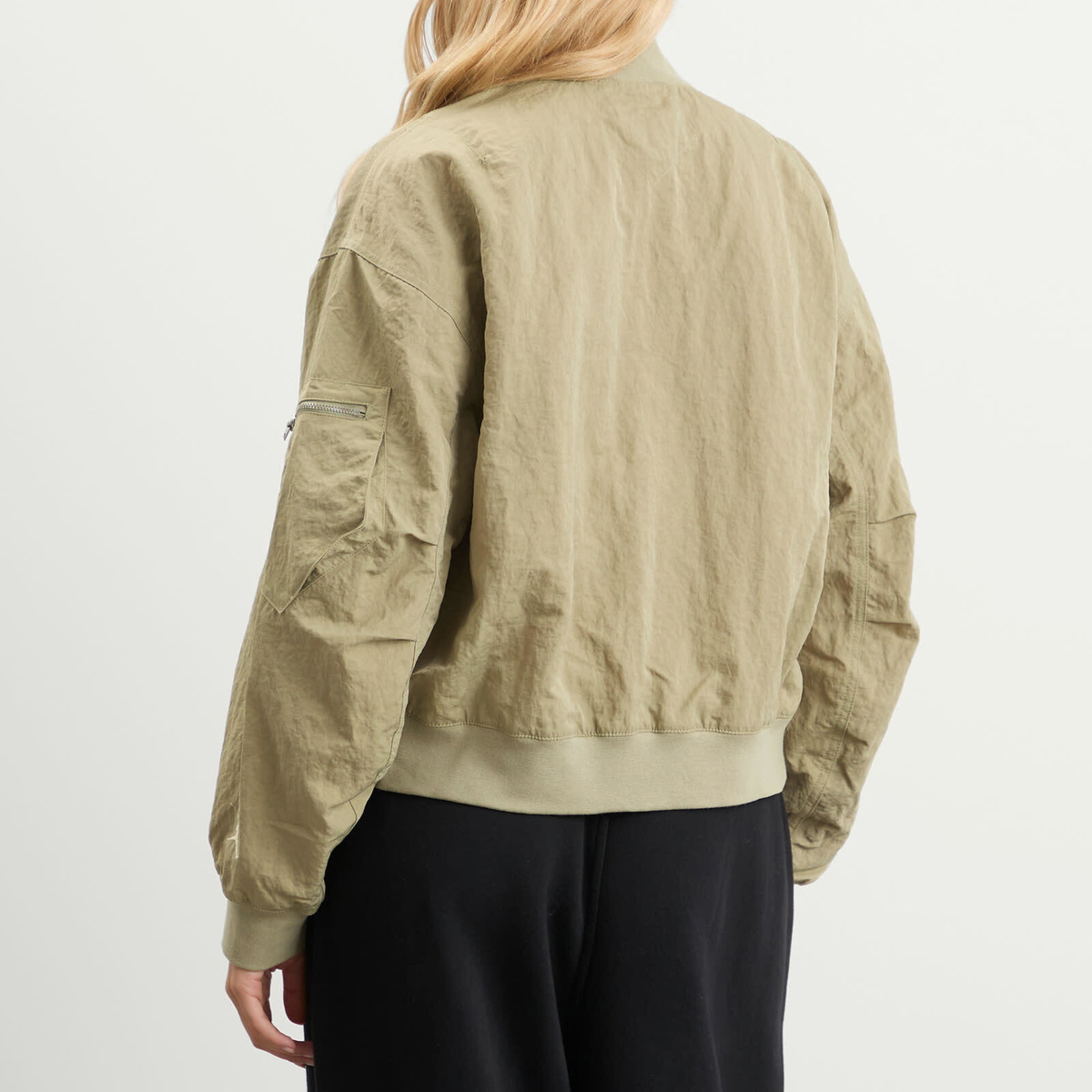 Air Jordan Women's Flight Renegade Jacket in Medium Khaki/Team Orange