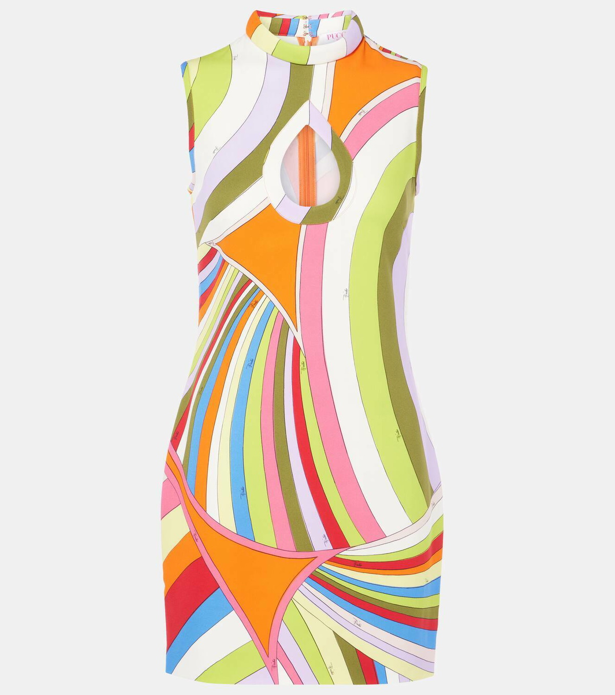 knee length dresses for ladies Pucci - Iride Print Short Jersey Dress - Size: 46 - Lavander main image 0