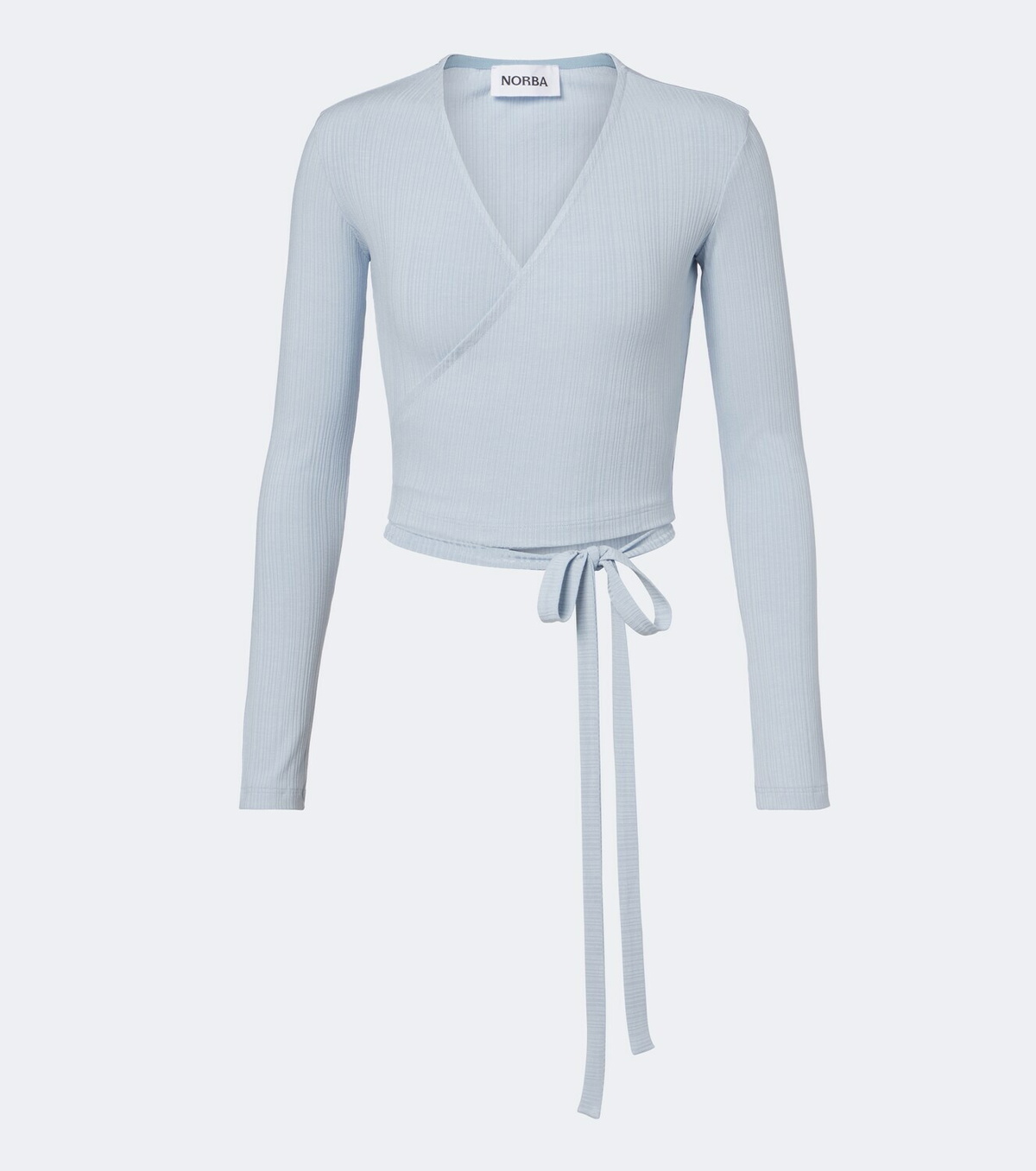 Norba Ribbed-knit wrap top