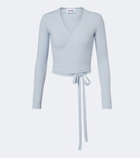 Norba Ribbed-knit wrap top