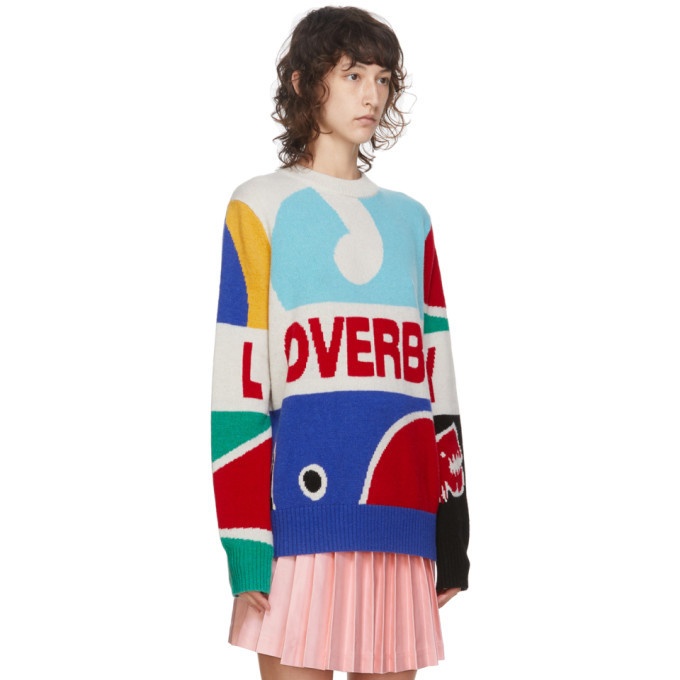 Charles Jeffrey Loverboy Multicolor Knit Logo Graphic Sweater
