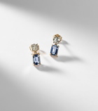 Stone and Strand Full Volume 14kt gold (585/1000) earrings with diamonds and blue sapphires