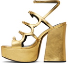Marc Jacobs Gold 'The Kiki Platform' Heeled Sandals