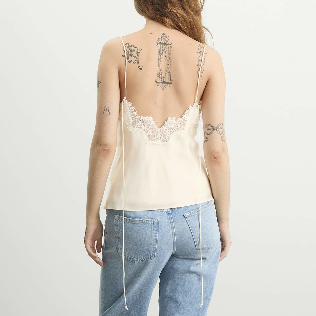 Róhe Women's Lace Silk Camisole in Cream