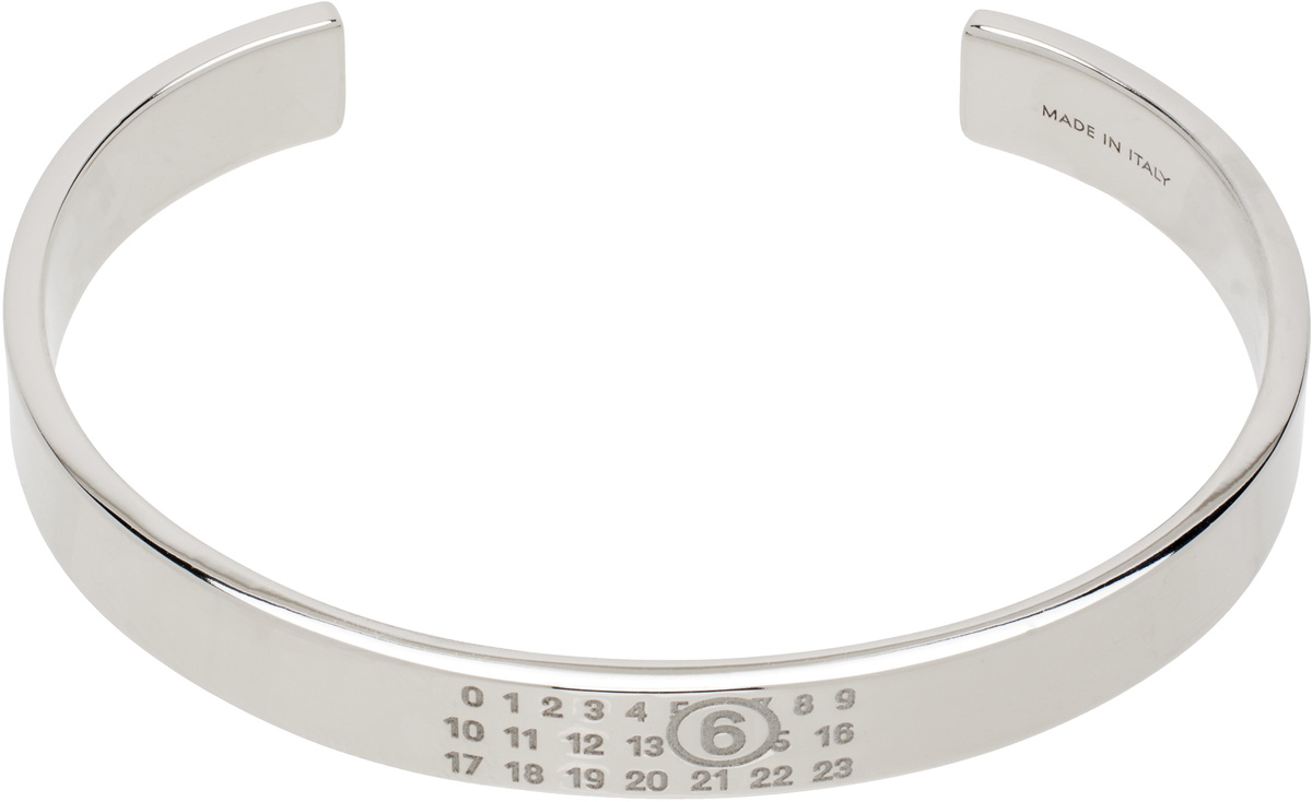 MM6 Maison Margiela Silver Minimal Logo Bracelet MM6 Maison