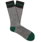 Anonymous Ism - Mélange Ribbed-Knit Socks - Gray