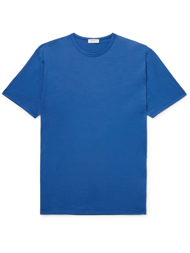 Photo: SUNSPEL - Slim-Fit Cotton-Jersey T-Shirt - Blue