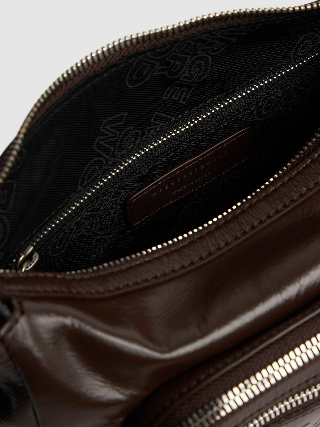 MARGE SHERWOOD Mini Outpocket Glossy Leather Hobo Bag